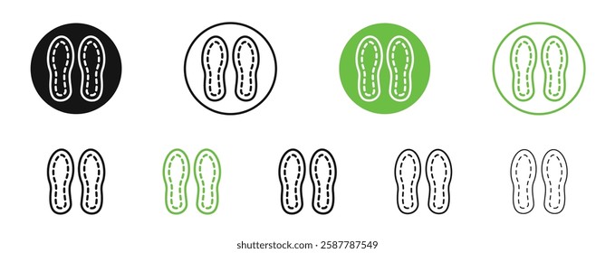 Soles icons in black and green colors collection