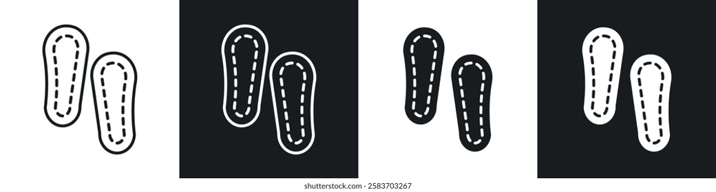 Soles icons collection in black and white filled and line versions