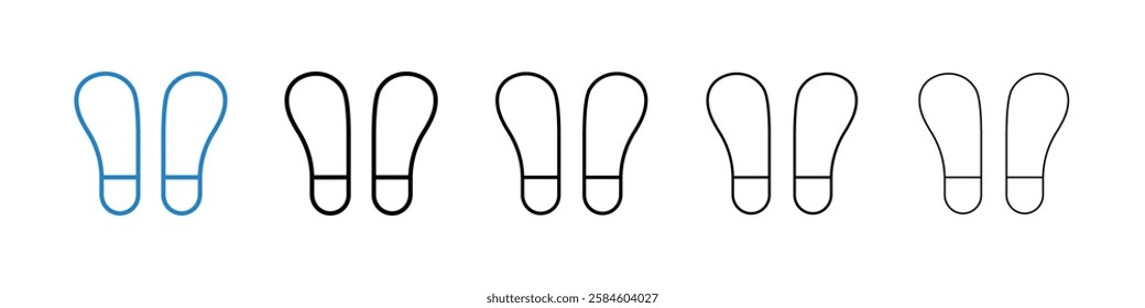 Soles icons in five different stroke sizes