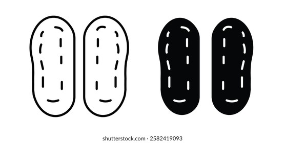 Soles icons pack vectors in black flat and strokes