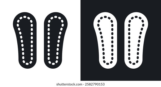 Soles icons set vectors black and colored style