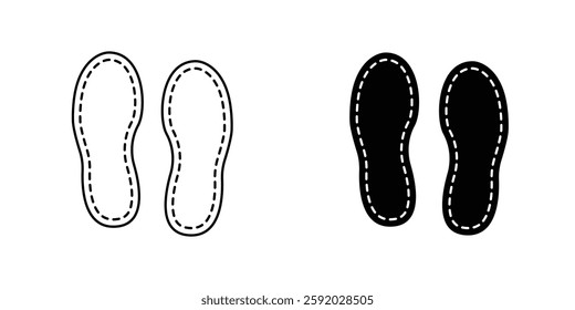 Soles icons. stroke line and black solid icons