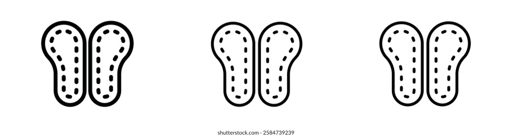 Soles icons in three different stroke lines