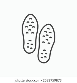 Soles vector icon isolated in black line