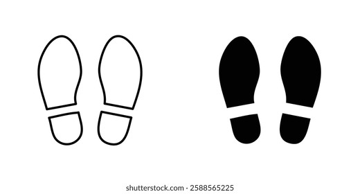 Soles vectors icons set in filled and strokes on white background