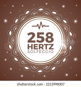 Solfeggio 258 Hz. Isolated Vector Illustration