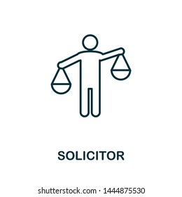 Solicitor Outline Icon. Thin Line Concept Element From Business Management Icons Collection. Creative Solicitor Icon For Mobile Apps And Web Usage.