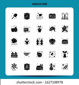 Solid 25 Agriculture Icon set. Vector Glyph Style Design Black Icons Set. Web and Mobile Business ideas design Vector Illustration.