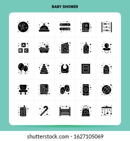 Solid 25 Baby Shower Icon set. Vector Glyph Style Design Black Icons Set. Web and Mobile Business ideas design Vector Illustration.