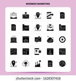 Solid 25 Business Marketing Icon set. Vector Glyph Style Design Black Icons Set. Web and Mobile Business ideas design Vector Illustration.