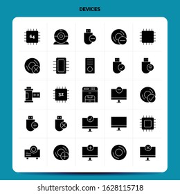 Solid 25 Devices Icon set. Vector Glyph Style Design Black Icons Set. Web and Mobile Business ideas design Vector Illustration.