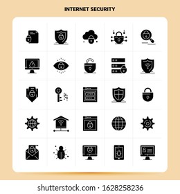 Solid 25 Internet Security Icon set. Vector Glyph Style Design Black Icons Set. Web and Mobile Business ideas design Vector Illustration.