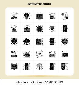 Solid 25 Internet Of Things Icon set. Vector Glyph Style Design Black Icons Set. Web and Mobile Business ideas design Vector Illustration.