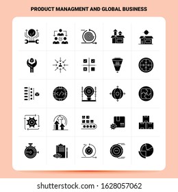 Solid 25 Product Managment And Global Business Icon set. Vector Glyph Style Design Black Icons Set. Web and Mobile Business ideas design Vector Illustration.