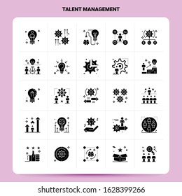 Solid 25 Talent Management Icon set. Vector Glyph Style Design Black Icons Set. Web and Mobile Business ideas design Vector Illustration.