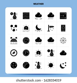 Solid 25 Weather Icon set. Vector Glyph Style Design Black Icons Set. Web and Mobile Business ideas design Vector Illustration.