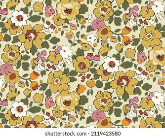 solid abstract monochrome simple flowers with yellow tones illustration vector full all-over design digital image for textiles printing fabric
