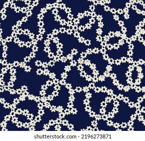 a solid abstract simple small sunflower motif random arrangement with black and white color vector illustration full all-over textile design digital image