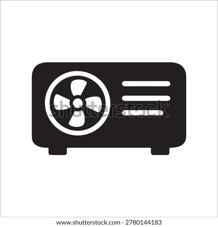 Solid Air Conditioner Icon for HVAC, Cooling System, Climate Control and Home Appliances

