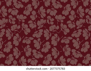 a solid allover red flowers monochrome color illustration design vector digital image