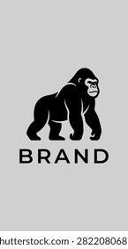 Solid animal icon representing primate strength, intelligence, and powerful presence.