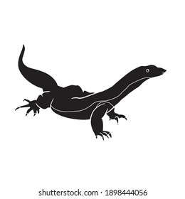 Solid Animal Monitor Lizard Icon Vector Illustration