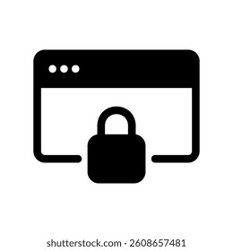 Solid application window with padlock symbolizing secure connection or privacy