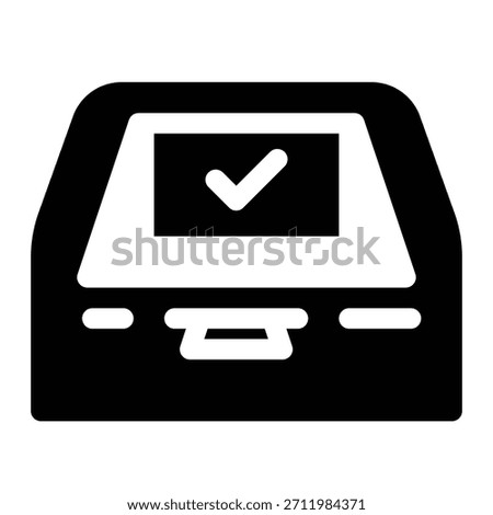 Solid ATM icon for cash withdrawal, banking, and finance terminal.