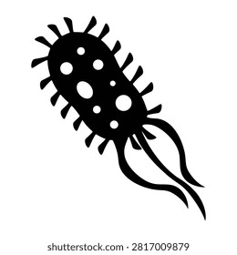 Solid Bacteria Icon – Germ, Microbe, Infection Vector Symbol