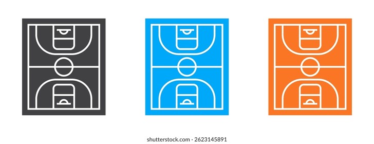 Sólido jogo de ícone de arremesso de basquete