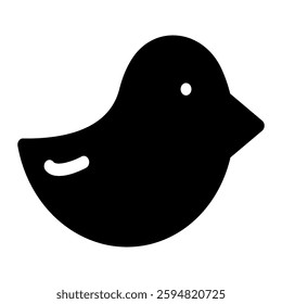 Solid bird icon with a sleek and natural design. Ideal for wildlife, freedom, nature, and flight-related themes.