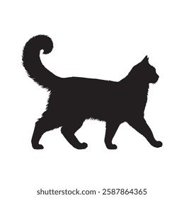 Solid Black Cat Silhouette - Perfect Cat Vector for Branding
