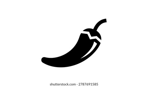 Solid black chili pepper icon shape