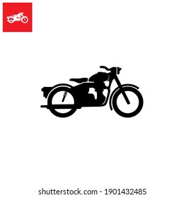 solid black classic old motorcycle silhouette, vector illustrations