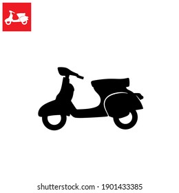 solid black classic scooter motorcycle logo, vector illustrations