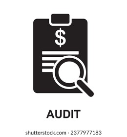 Solid Black Color icons accounting. Finances. Contains such icons as credit, deposit, report, audit and more. Editable Vector