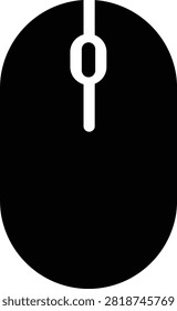 Solid black computer mouse icon with scroll wheel
