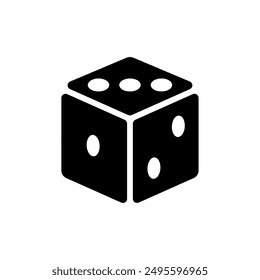 Solid Black cube symbol, solid vector icon.