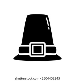 Solid black cute autumn theme icon vector