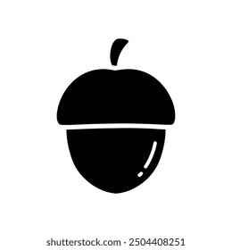 Solid black cute autumn theme icon vector