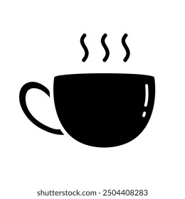 Solid black cute autumn theme icon vector