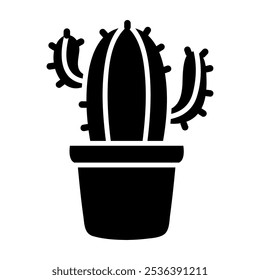 Icono de diseño negro sólido Hermosa planta impresionante