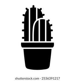 Ícone de design preto sólido Bela planta incrível