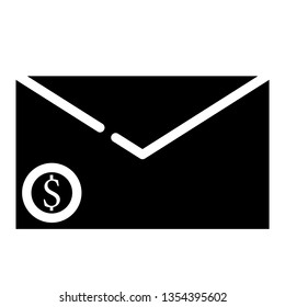 Solid black email icon for business purposes