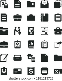 solid black flat icon set clean sheet of paper vector, scribbled, folder, download archive data, bookmark, estimate, received letter, notebook, suitcase, pass card, drawer, notes, survey, copy, file