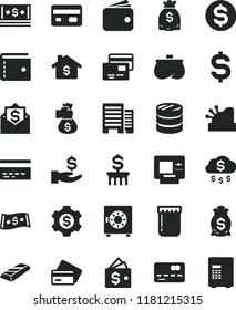solid black flat icon set bank card vector, purse, buildings, strongbox, cards, jam, reverse side of a, front the, column coins, denomination dollar, get wage, wallet, dollars, cash, cashbox, rain