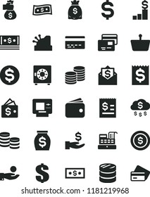 solid black flat icon set bank card vector, dollar, strongbox, cards, coins, shopping basket, column of, denomination the, article on, financial item, get a wage, catch coin, wallet, money, dollars