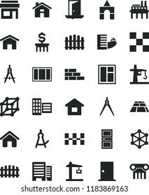 solid black flat icon set house vector, box of bricks, dwelling, brick wall, window, frame, ntrance door, interroom, buildings, city block, tile, ceramic tiles, fence, hedge, paving slab, home, exit