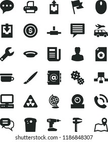 solid black flat icon set tassel vector, repair key, image of thought, upload archive data, download, children's potty, drill, speech, flag, address book, phone call, Easter cake, plate, gears, map