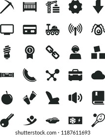 solid black flat icon set truck lorry vector, downward direction, spectacles, baby cot, car child seat, children's tracks, cubes for children, e, tower crane, suitcase, saving light bulb, key, cloud